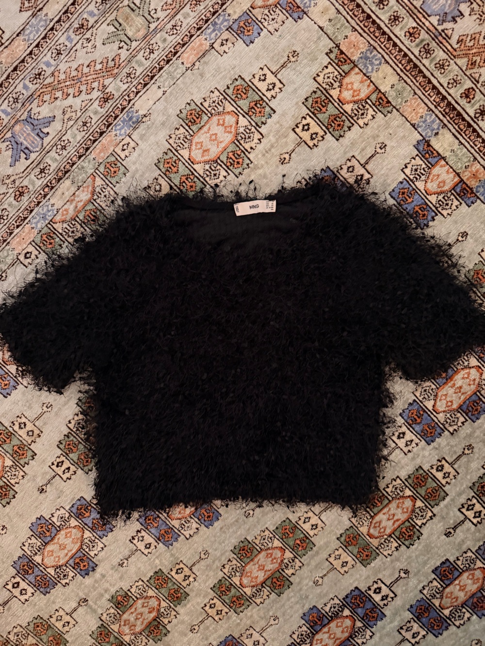 Mango Black Shaggy Top